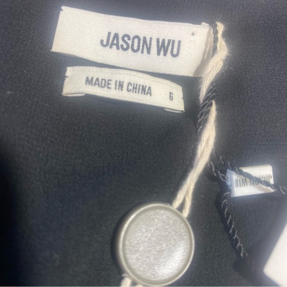 Jason Wu Black Ruffle Chiffon Sleeveless Dress Size 6 NWT - Picture 13 of 16